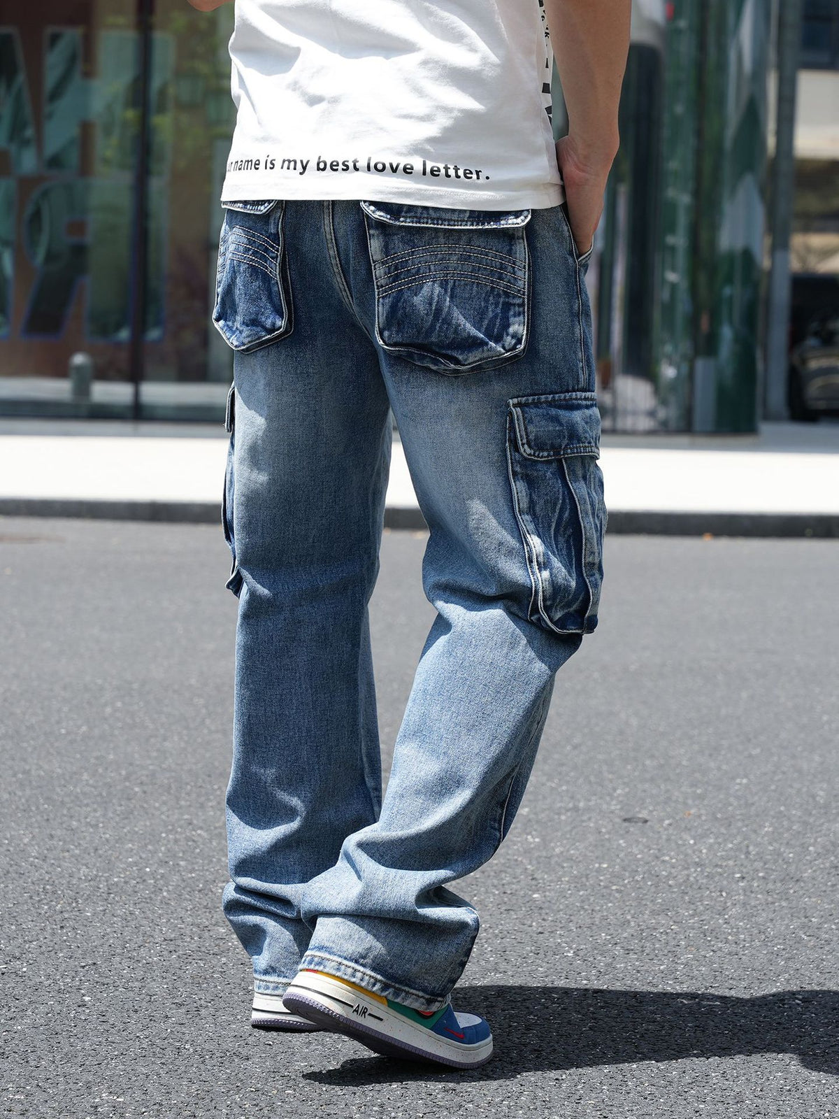 Jeans Cargo Streetwear Vintage Effect