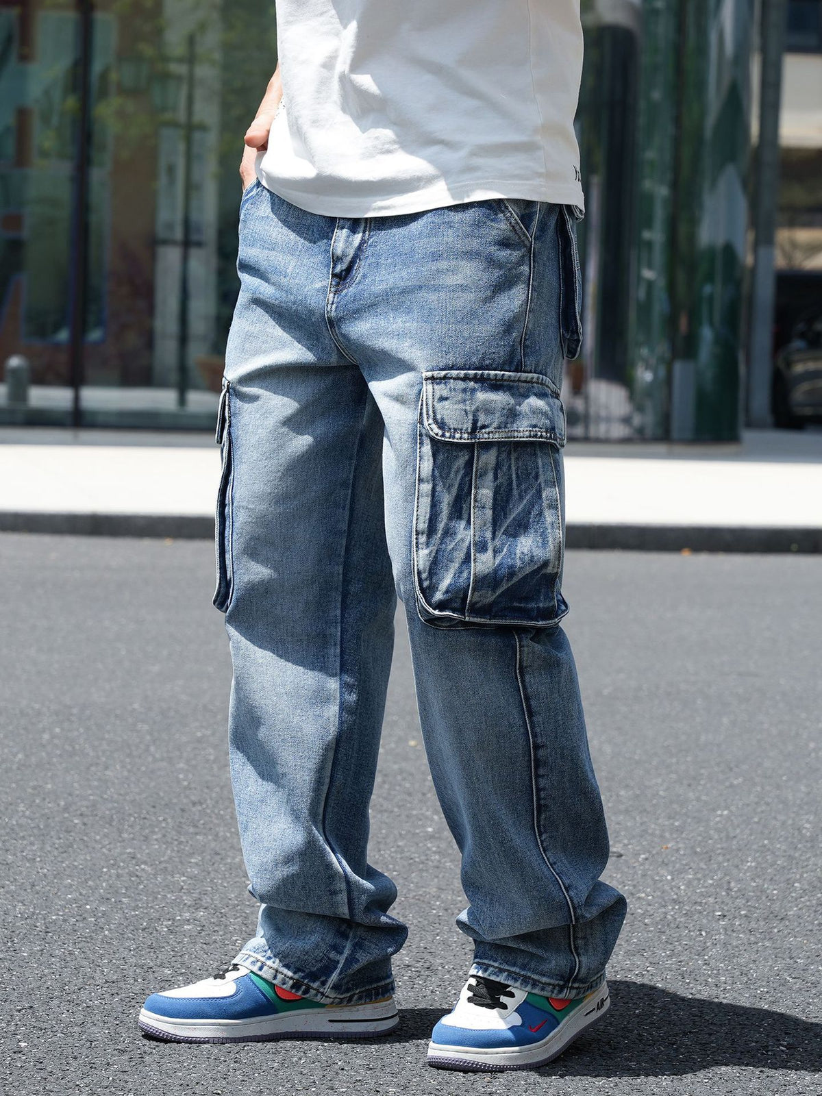 Jeans Cargo Streetwear Vintage Effect